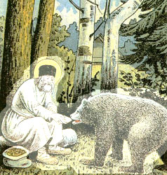 Saint Séraphim et l'ours - illuminés