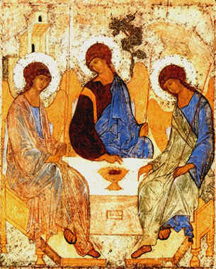 La « Trinité » de saint André Roublev (par père Lev Gillet) dans Orthodoxie trinite1c3